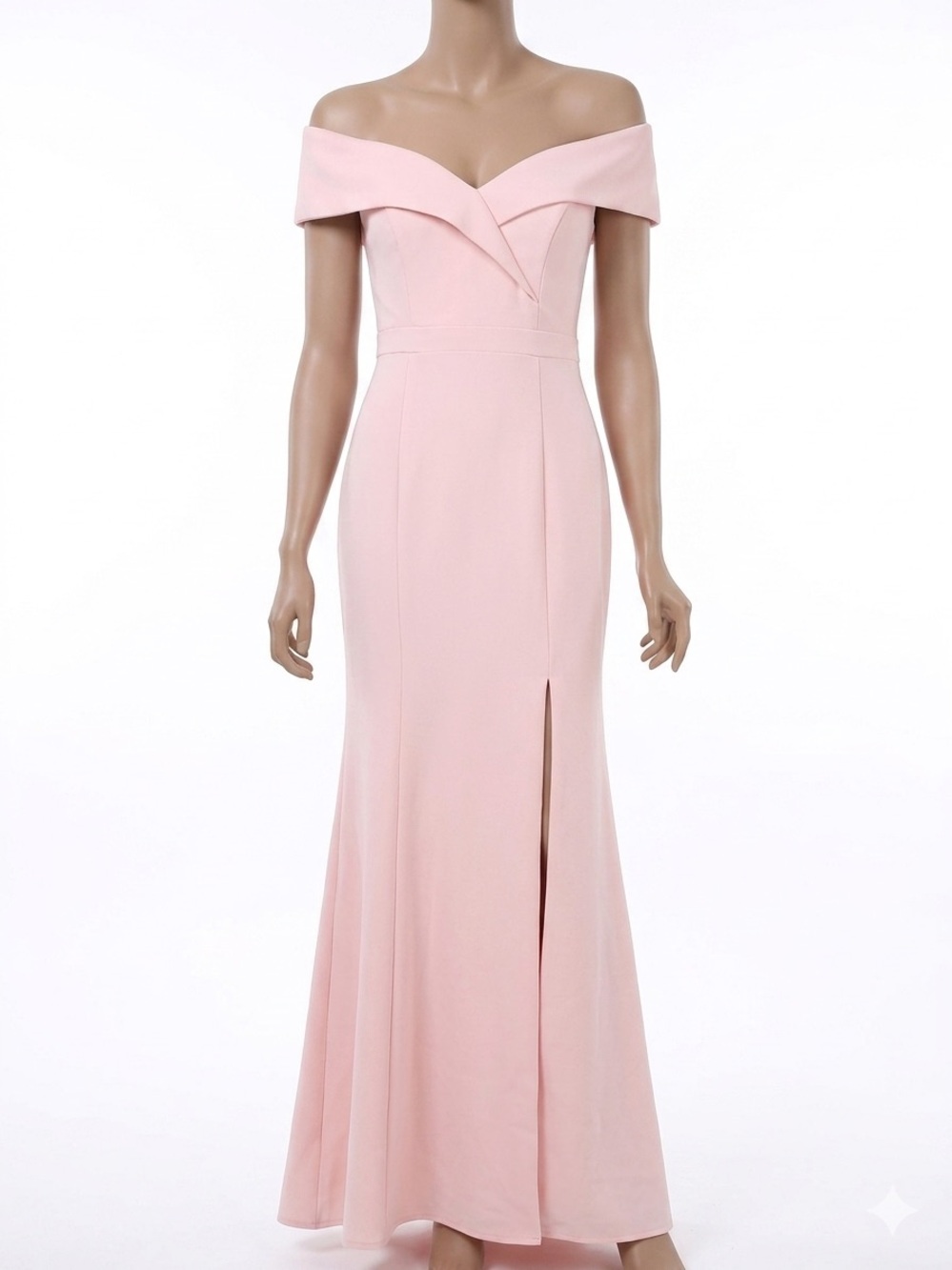 Elegant Off-Shoulder Pink Evening Gown